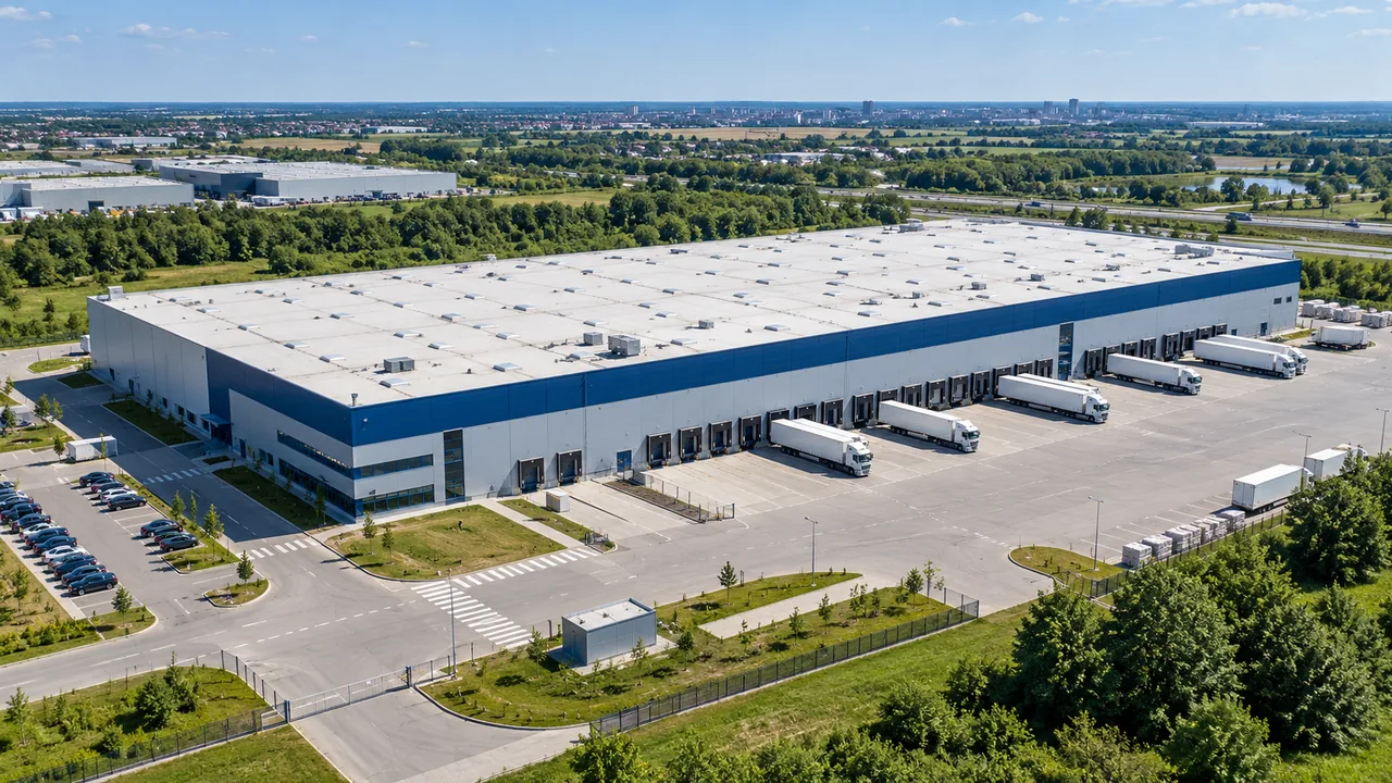 Warehouse exterior illustration for Poland